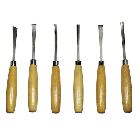 Excel Blades Beginners 6 Piece Woodcarving Set with Elongated Wood Handles, 12pk 56011